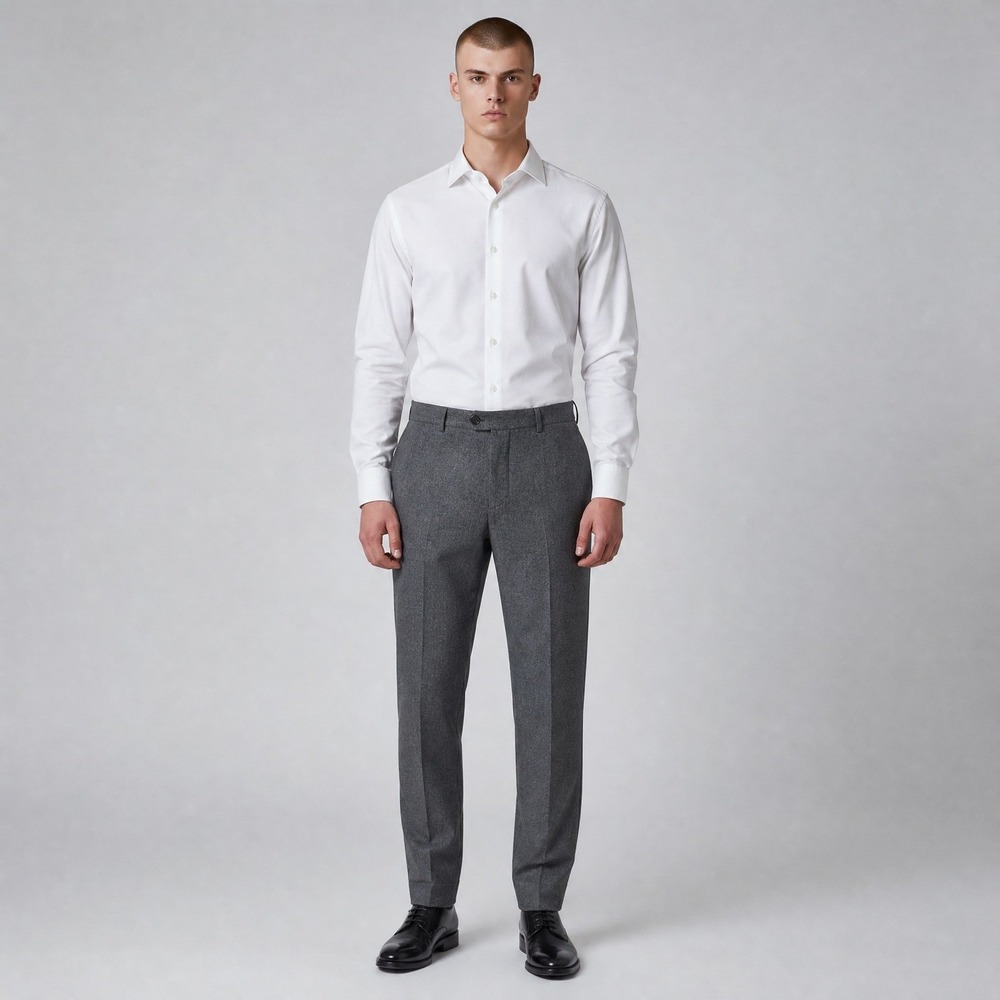Brunello Cucinelli Dress Pants Men 38‎ Grey Wool Flannel Trousers EU 54 Italy